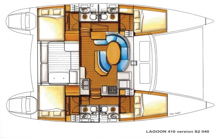 Plan Catamaran Lagoon 410 s2